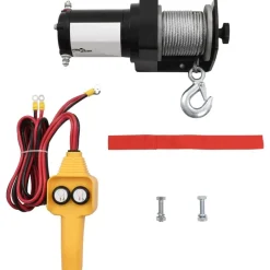 Manutention De Matériaux-vidaXL Treuil électrique 12 V 907 kg Télécommande filaire