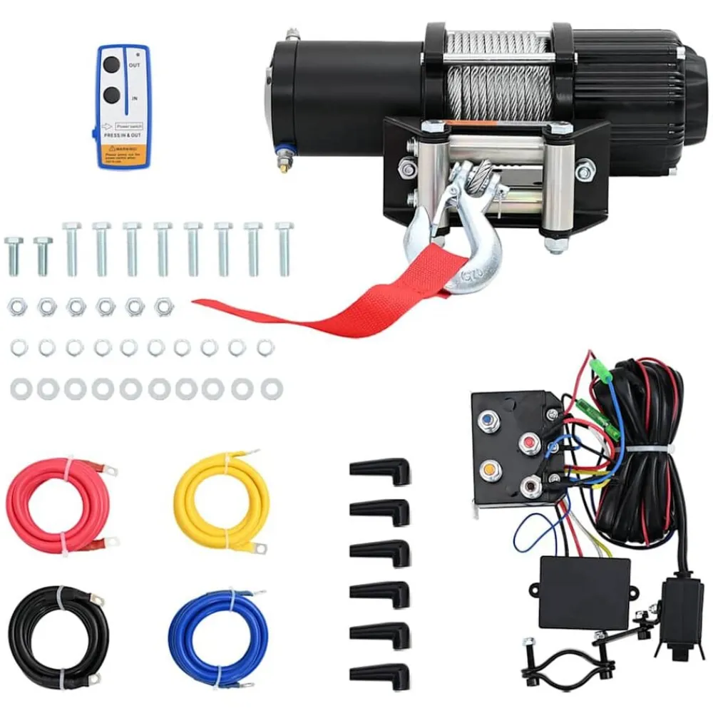 Manutention De Matériaux-vidaXL Treuil électrique 12 V 4500 lbs 2040 kg avec télécommande