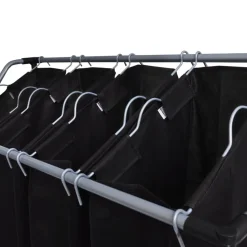 Produits Ménagers-vidaXL Trieuses à linge avec sacs 2 pcs Noir et Gris