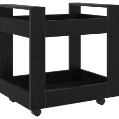 Chariots & Îlots-vidaXL Trolley de Bureau Chêne noir 60 x 45 x 60 cm Bois d'ingénierie Chêne noir