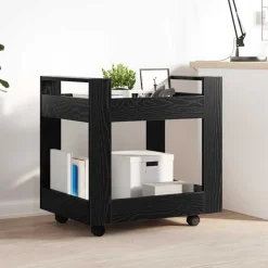 Chariots & Îlots-vidaXL Trolley de Bureau Chêne noir 60 x 45 x 60 cm Bois d'ingénierie Ch&ecirc;ne noir