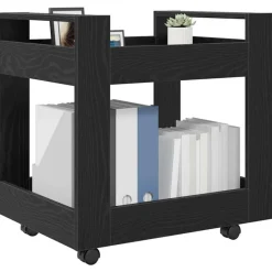 Chariots & Îlots-vidaXL Trolley de Bureau Chêne noir 60 x 45 x 60 cm Bois d'ingénierie Chêne noir