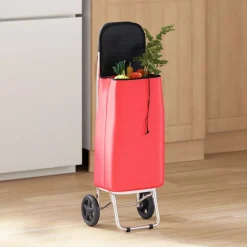 Bagages & Maroquinerie-vidaXL Trolley de shopping 35 x 28 x 92 cm Tissu Oxford Rouge
