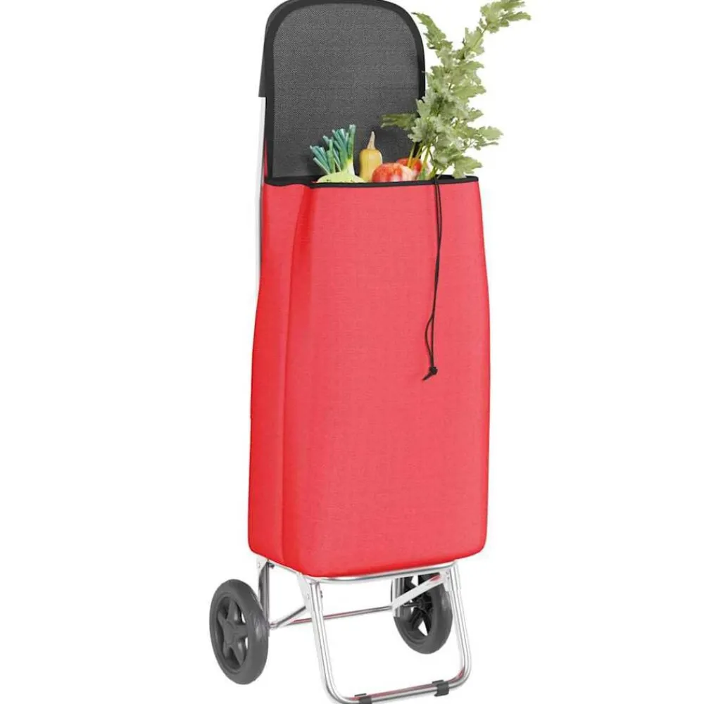 Bagages & Maroquinerie-vidaXL Trolley de shopping 35 x 28 x 92 cm Tissu Oxford Rouge