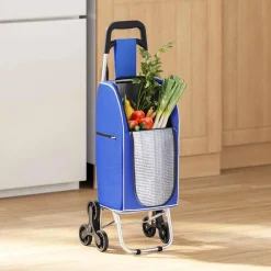 vidaXL Trolley de shopping 39,5 x 33 x 93 cm Tissu Oxford