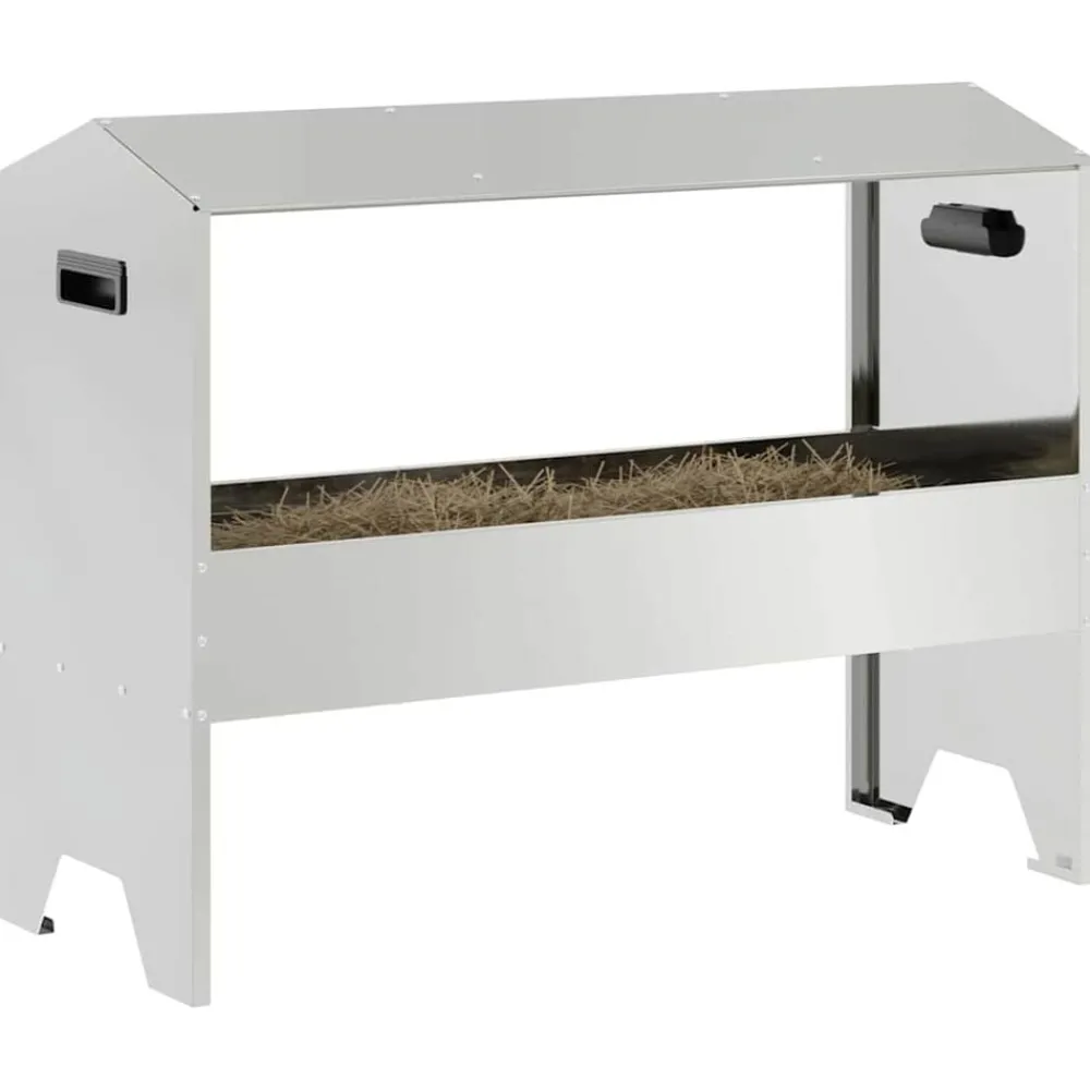 vidaXL Trough d'alimentation pour le bétail Argent 79 x 35 x 62 cm
