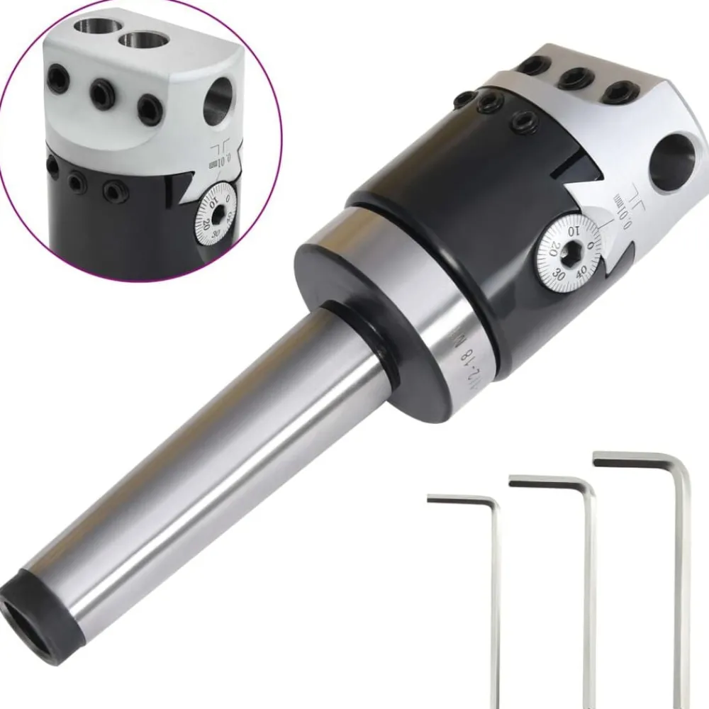 vidaXL Tête d'alésage 50 mm et tige de perçage MT3 de fraisage à tour