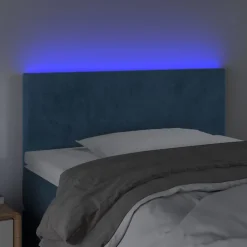 Lits & Accessoires-vidaXL Tête de lit à LED 80x5x78/88 cm Velours Bleu foncé