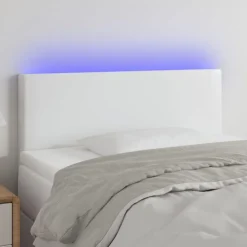 Lits & Accessoires-vidaXL Tête de lit à LED 80x5x78/88 cm Similicuir Blanc