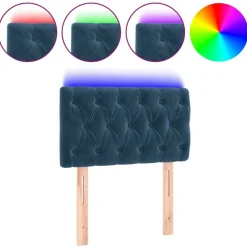 Lits & Accessoires-vidaXL Tête de lit à LED 80x7x78/88 cm Velours Bleu foncé
