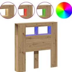 vidaXL Tête de lit à LED chêne artisanal 100x18,5x103,5 cm