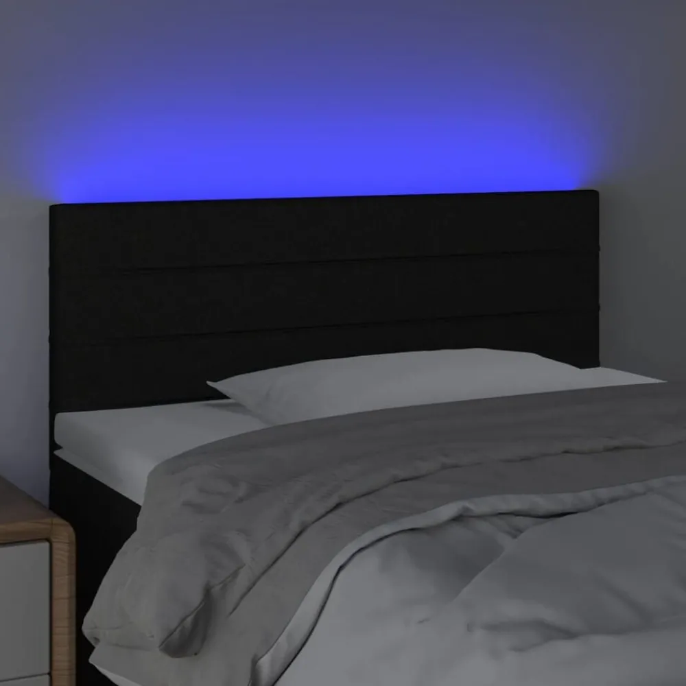 Lits & Accessoires-vidaXL Tête de lit à LED 80x5x78/88 cm Tissu Noir
