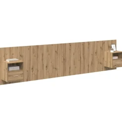 vidaXL Tête de lit avec armoire avec tiroir 3 pcs Chêne artisanal