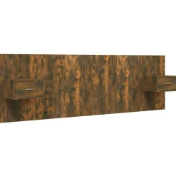 Lits & Accessoires-vidaXL Tête de lit avec armoires Chêne fumé Bois d'ingénierie Chêne fumé