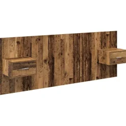 Lits & Accessoires-vidaXL Tête de lit avec armoire 3 pcs Bois d'ingénierie Bois ancien