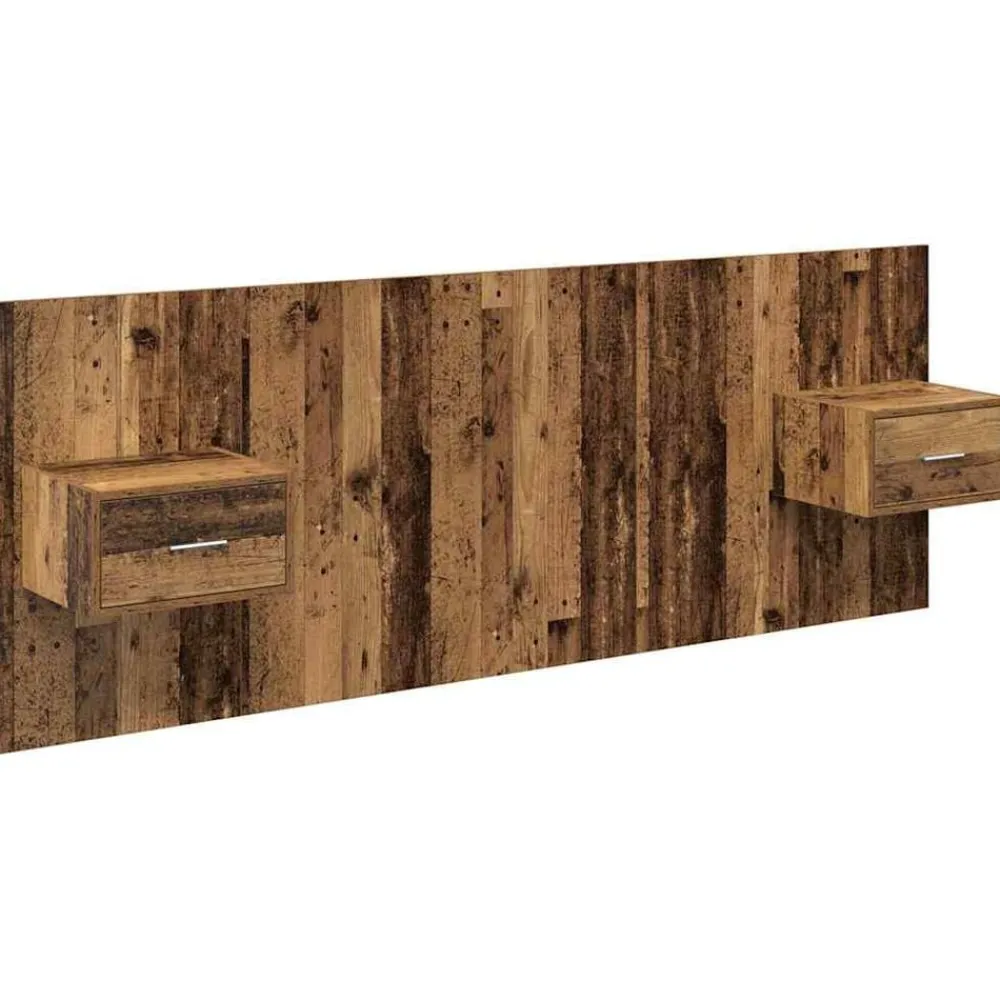 Lits & Accessoires-vidaXL Tête de lit avec armoire 3 pcs Bois d'ingénierie Bois ancien