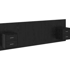 Lits & Accessoires-vidaXL Tête de lit avec armoire 3 pcs Chêne noir Bois d'ingénierie Chêne noir