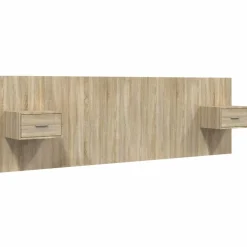 Lits & Accessoires-vidaXL Tête de lit avec armoires Chêne sonoma Bois d'ingénierie Ch&ecirc;ne sonoma