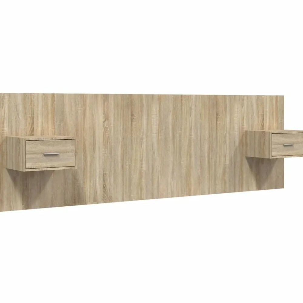 Lits & Accessoires-vidaXL Tête de lit avec armoires Chêne sonoma Bois d'ingénierie Chêne sonoma