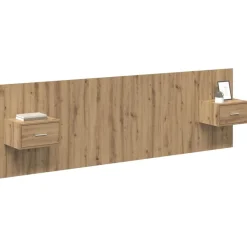 Lits & Accessoires-vidaXL Tête de lit avec armoire avec tiroir 3 pcs Chêne artisanal chêne artisanal