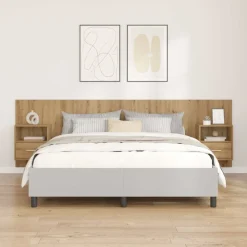 Lits & Accessoires-vidaXL Tête de lit avec armoire avec tiroir 3 pcs Chêne artisanal ch&ecirc;ne artisanal