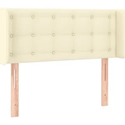 Lits & Accessoires-vidaXL Tête de lit avec oreilles Crème 83x16x78/88 cm Similicuir Crème