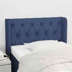 Lits & Accessoires-vidaXL Tête de lit avec oreilles 83x16x78/88 cm Tissu Bleu