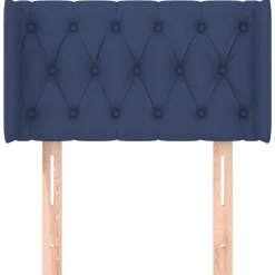 Lits & Accessoires-vidaXL Tête de lit avec oreilles 83x16x78/88 cm Tissu Bleu