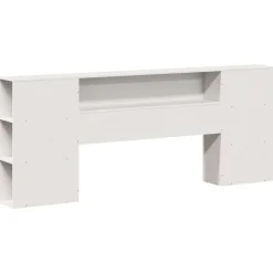 Lits & Accessoires-vidaXL Tête de lit avec rangement 200 cm bois massif de pin Blanc