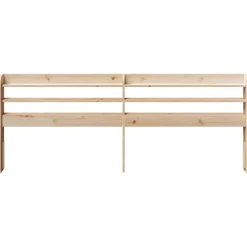 Lits & Accessoires-vidaXL Tête de lit avec étagères 200 cm bois massif de pin Naturel