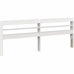 Lits & Accessoires-vidaXL Tête de lit avec étagères 200 cm bois massif de pin Blanc
