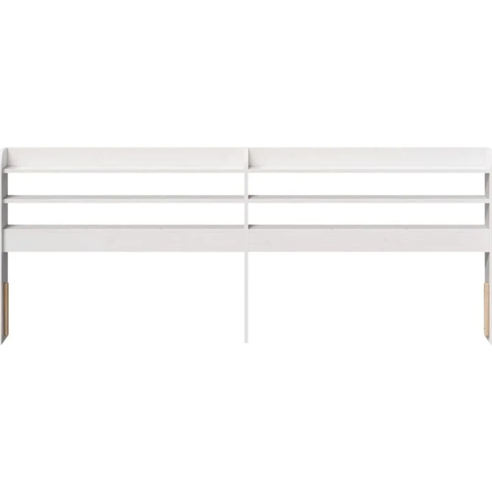 Lits & Accessoires-vidaXL Tête de lit avec étagères 200 cm bois massif de pin Blanc