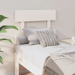 Lits & Accessoires-vidaXL Tête de lit 93,5x3x81 cm Bois massif de pin Blanc
