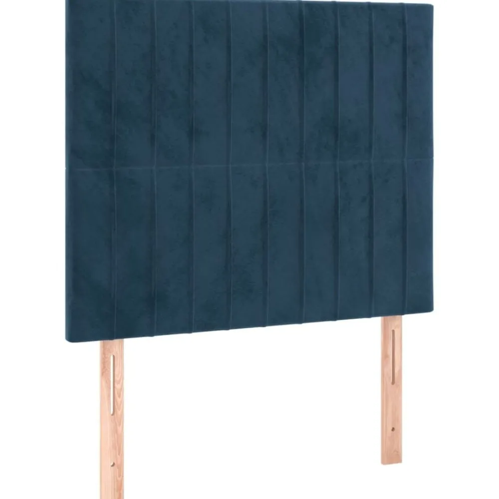 Lits & Accessoires-vidaXL Tête de lit 80x5x118/128 cm Velours Bleu foncé