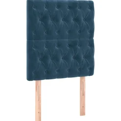 Lits & Accessoires-vidaXL Tête de lit 80x7x118/128 cm Velours Bleu foncé