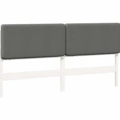 Lits & Accessoires-vidaXL Tête de lit capitonnée 200 cm Pin massif Blanc et gris clair