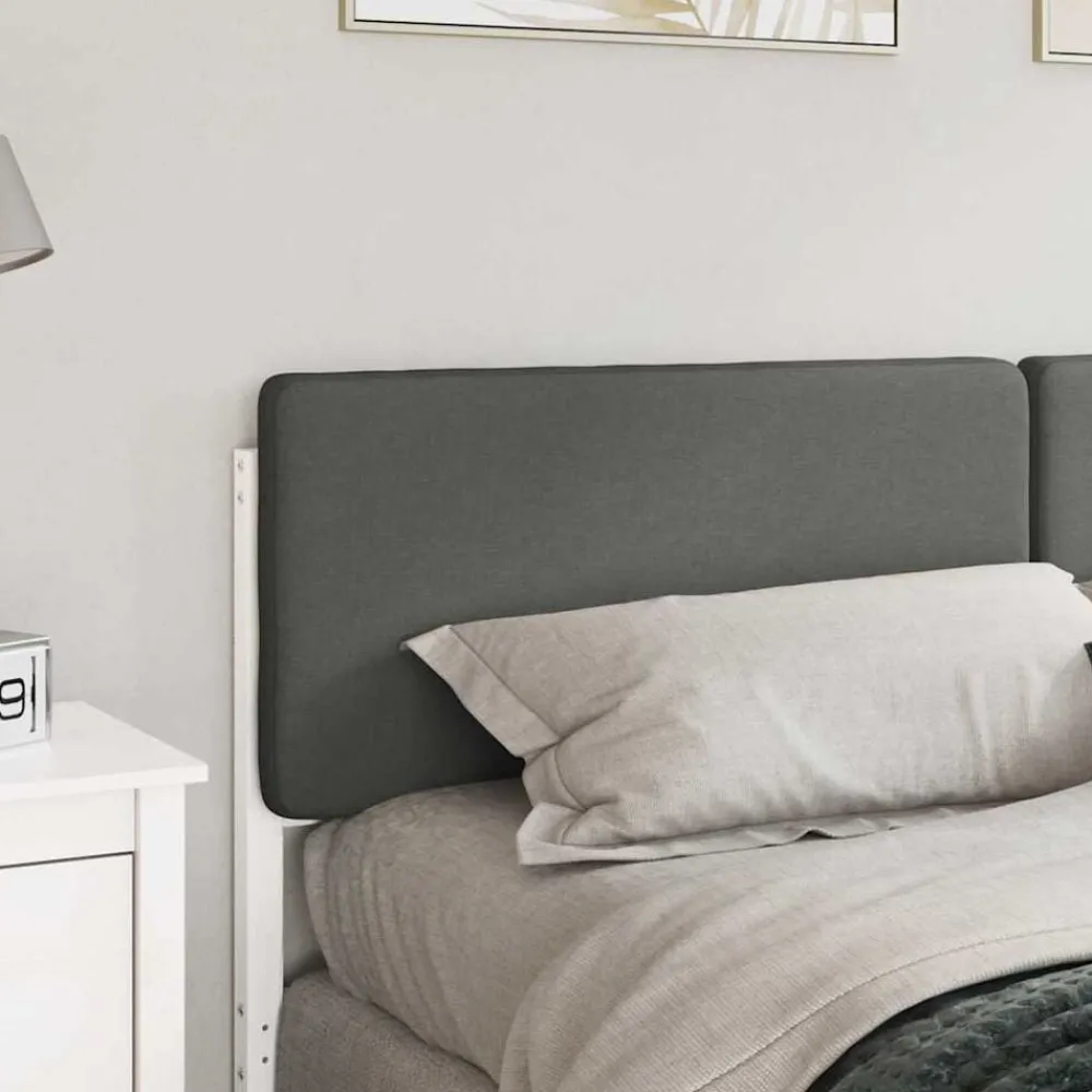 Lits & Accessoires-vidaXL Tête de lit capitonnée 200 cm Pin massif Blanc et gris clair