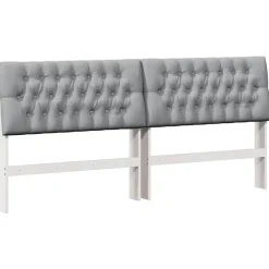vidaXL Tête de lit capitonnée Gris clair 200 cm Pin massif