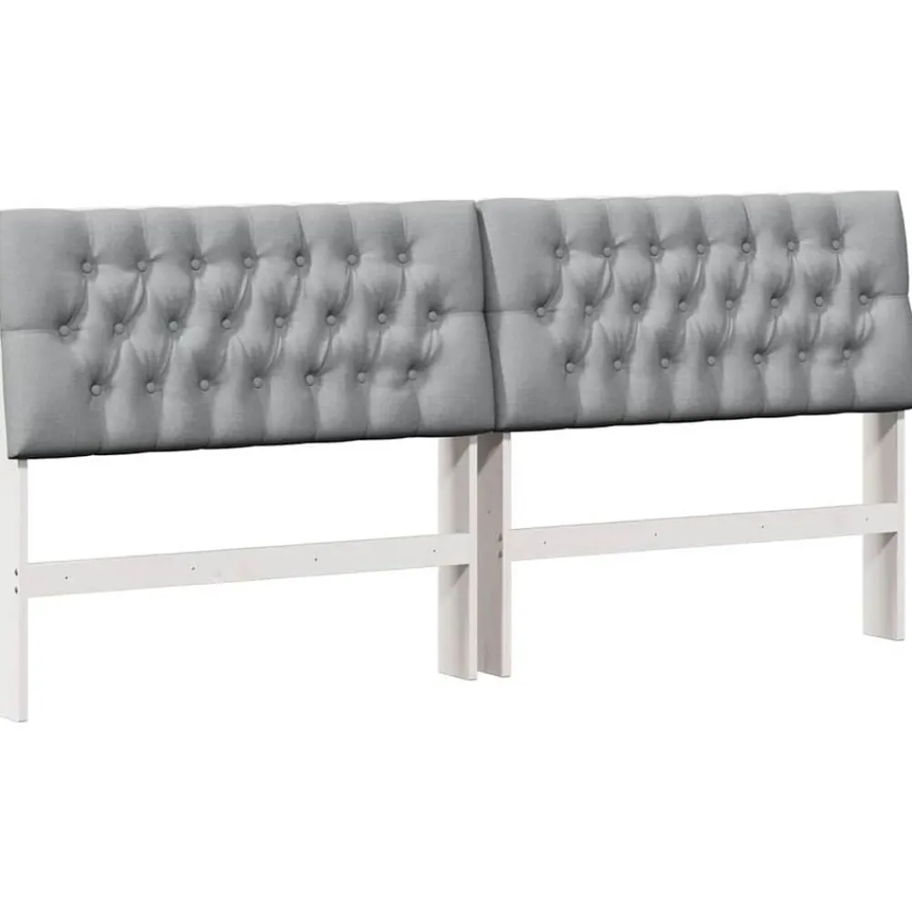 vidaXL Tête de lit capitonnée Gris clair 200 cm Pin massif