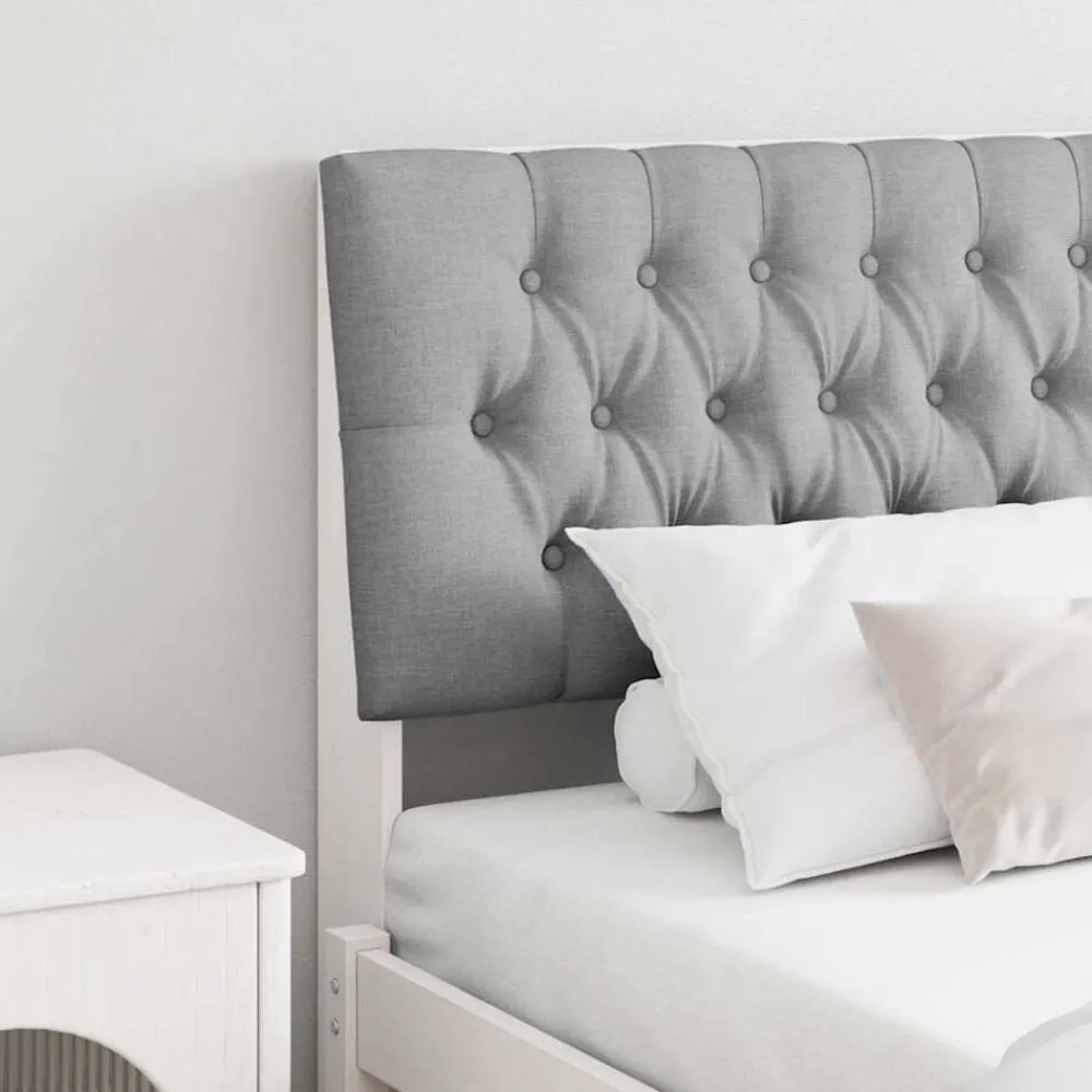 vidaXL Tête de lit capitonnée Gris clair 200 cm Pin massif