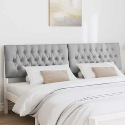 vidaXL Tête de lit capitonnée Gris clair 200 cm Pin massif