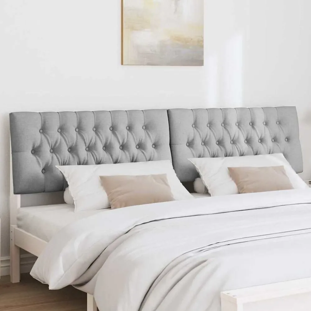 vidaXL Tête de lit capitonnée Gris clair 200 cm Pin massif