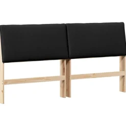 vidaXL Tête de lit capitonnée Noir 200 cm Pin massif