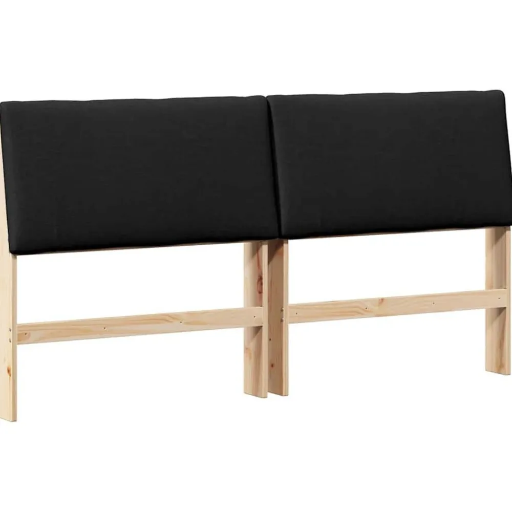 vidaXL Tête de lit capitonnée Noir 200 cm Pin massif