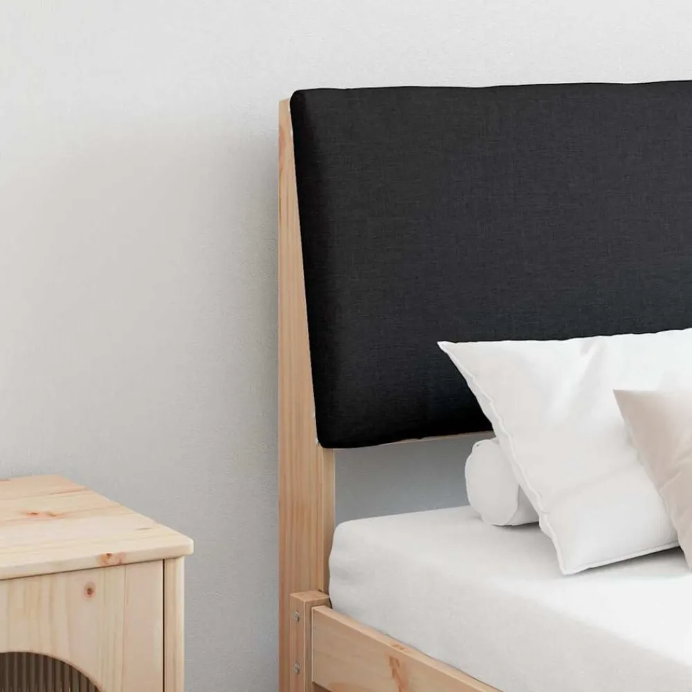 vidaXL Tête de lit capitonnée Noir 200 cm Pin massif