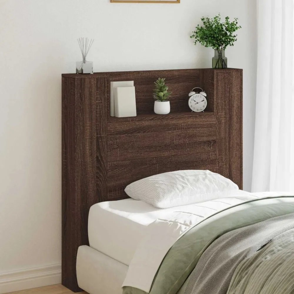 Lits & Accessoires-vidaXL Tête de lit Chêne brun 100 x 16,5 x 103,5 cm Bois d'ingénierie Chêne marron