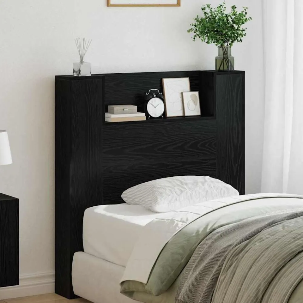 vidaXL Tête de lit Chêne noir 100 x 15 x 103,5 cm Bois d'ingénierie