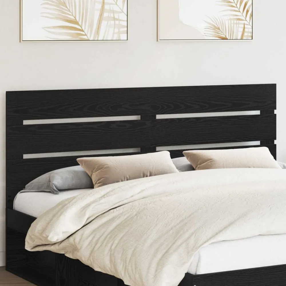 Lits & Accessoires-vidaXL Tête de lit Chêne noir 100 cm Bois d'ingénierie Chêne noir