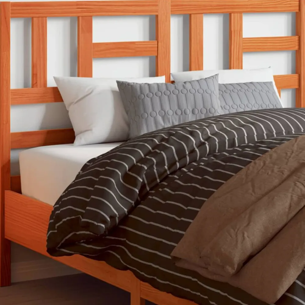 vidaXL Tête de lit cire marron 135 cm bois massif de pin