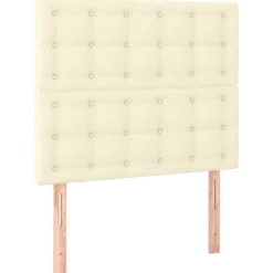 Lits & Accessoires-vidaXL Tête de lit Crème 80x5x118/128 cm Similicuir Crème